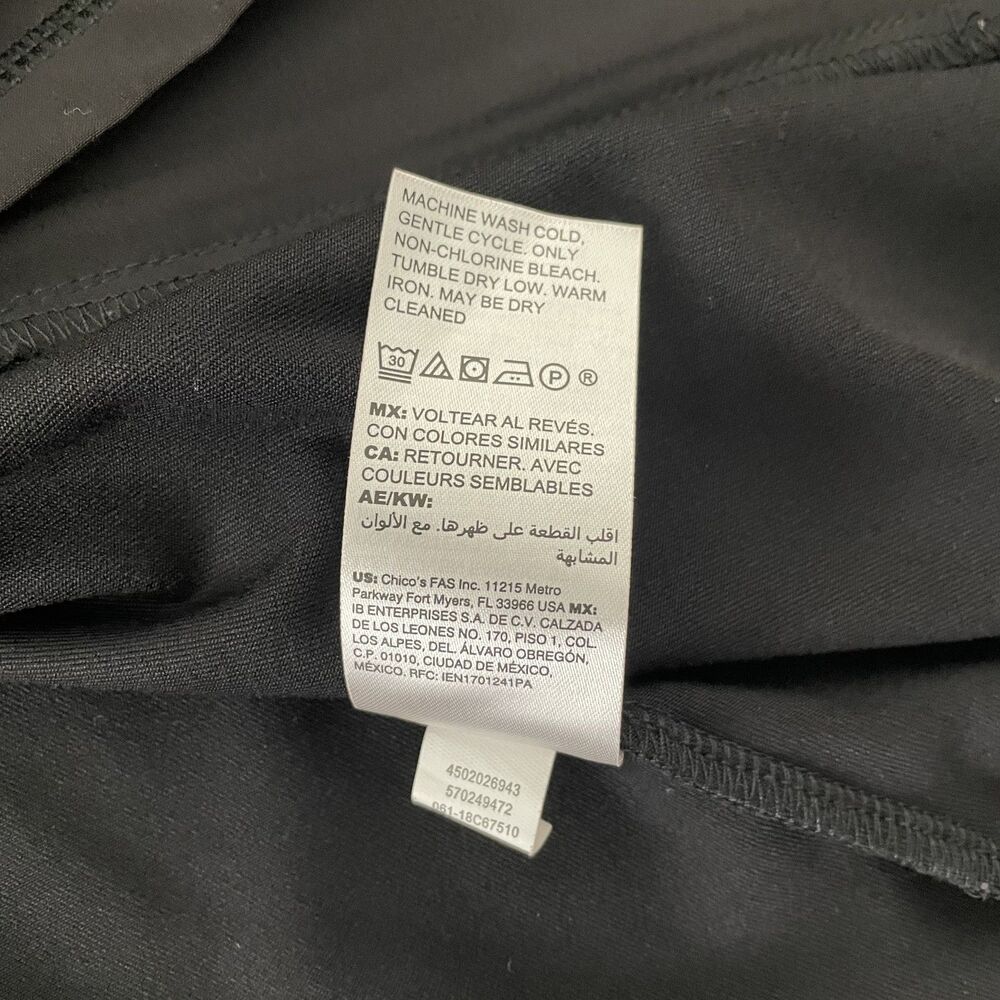 Chico's Zenergy Black Full Zip Mock Neck Vest Women Size 3, 16/18 - Picture 7 of 8